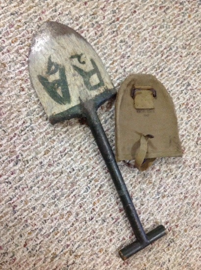 Entrenching Tool Shovel T Handle Ww2 Usmc Pacific Unit Paint