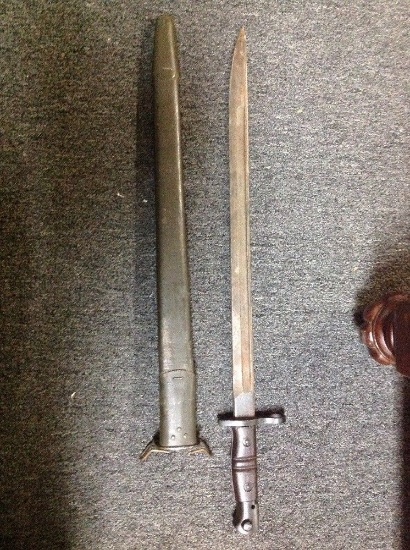 U.S WW1 REMINGTON M 1917 BAYONET /SCABBARD -- **US BOMB MARK