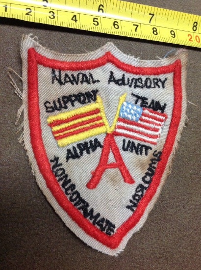 Vietnam Theater Made Naval Advisory Support Team Alpha Unit Patch