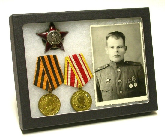 Soviet Army WWII Soldier's Awards named red star medals