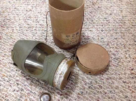 WWII IMPERIAL JAPANESE ARMY SOLDIER Original Gas Mask in Original Boxed-J-