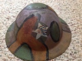 Original Outstanding Ww1 Doughboy Military Helmet Og Paint Usmc