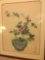 vintage Chinese original art artist signed flowers with birds on silk 2.5'x3.5'
