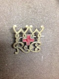 1917 numbered red cross womans war relief paris france pin super rare