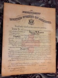 1920 presedent issued to inspector doc rare