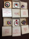 very early arc red cross pin collection in original boxes