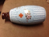 ww2 japanese red cross sake ceramic jar