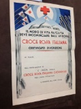 ww2 itailian fascist red cross blank cert wow