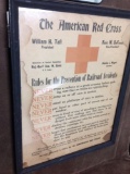 1909 arc red cross railroad first poster ever issued for railroad
