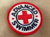 vintage advanced swimmer patch arc red cross x45