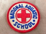 vintage red cross arc national aquatic school patch x6