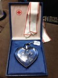 ultra rare polish red cross crystal heart award only 1269 issued