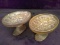 Pair Carnival Glass Soap Dishes -Flowers