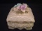 Porcelain Lidded Trinket Box with High Relief Roses