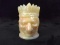 Imperial White Iridescent Native American Indian Toothpick Holder