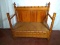 Early English Pine Settee with Carved Bamboo Detail