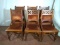 Set 6 Mahogany Hip Rest Upholstered Chairs with Geometric Design