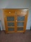 Antique Oak 6 Panel Tin Punch Pie Cabinet