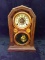 Burled Mahogany Ingram Figure 8 Mantel Clock