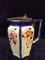Antique Hand painted Porcelain Pitcher with Pewter Lid