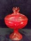 Antique Fenton Red Slag Glass Bicentennial Covered Compote