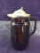 Antique Black Amethyst Pitcher with Pewter Lid