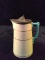 Antique Porcelain Pitcher with Pewter Lid