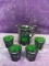 Fenton Forest Green Child's Pitcher and 4 Cups by Levay