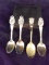 Collection 4 Sterling Silver Souvenir Spoons