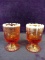 Pair Fenton Amber and Opalescent Toothpick Holders