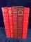 Collection 5 Red Leather Bound Decorative Books