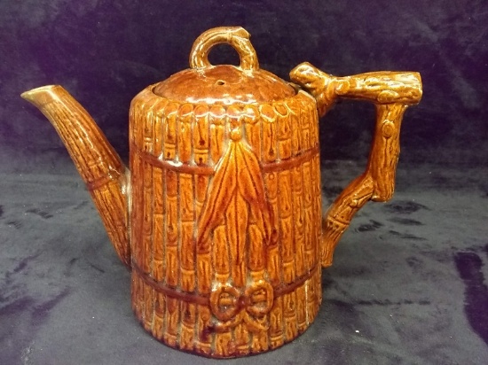Antique Rogers Yca Valparaiso Bamboo Reeded Teapot