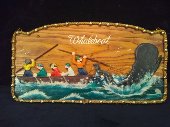 Contemporary Wooden Nautical Sign-Whaleboat