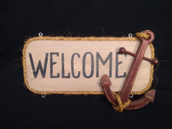 Contemporary Wooden Sign-Welcome