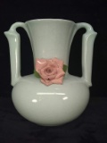 Contemporary Porcelain Wall Pocket with Rose