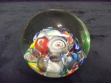 Art Glass Paperweight-Multi Color Dots