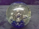 Art Glass Paperweight-Floating Bubbles