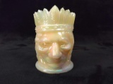 Imperial White Iridescent Native American Indian Toothpick Holder