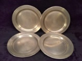 Collection 4 Colonial Pewter Plates