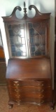 Antique Mahogany Drop Front Secretary Bookcase