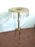 Antique Brass Whiskey Stand with Glass Prisms