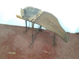 Early Oak Shoe Bench with Twisted Wire Legs