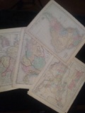 Collection 4 Unframed Antique Maps-1856, Upper Canada, South America, Venezuela, Chile