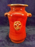 Contemporary Pottery Vase with Fleur de lis
