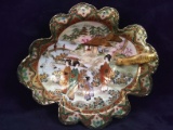 Hand painted Oriental Porcelain Nappy
