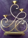 Metal and Brass Contemporary Pillar Candle Stand By Austin