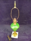 Green Depression Marble Base Lamp