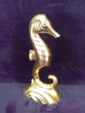 Brass Seahorse Nautical Statue