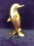 Brass Nautical Dolphin Statue
