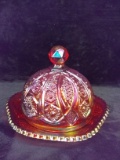 Imperial Carnival Glass Covered Butter